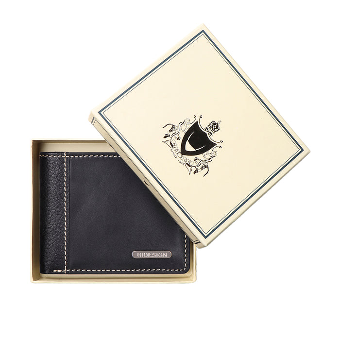Ee Myw-04  Black Leather Bi-Fold Wallet
