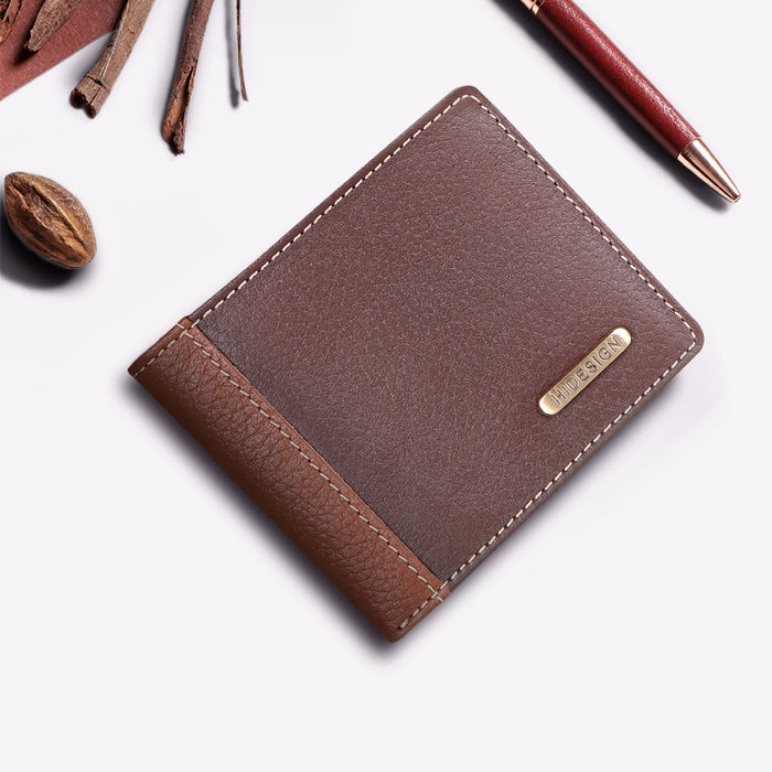 Ee Myw-04  Brown Leather Bi-Fold Wallet
