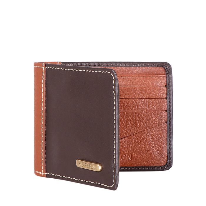 Ee Myw-04  Brown Leather Bi-Fold Wallet