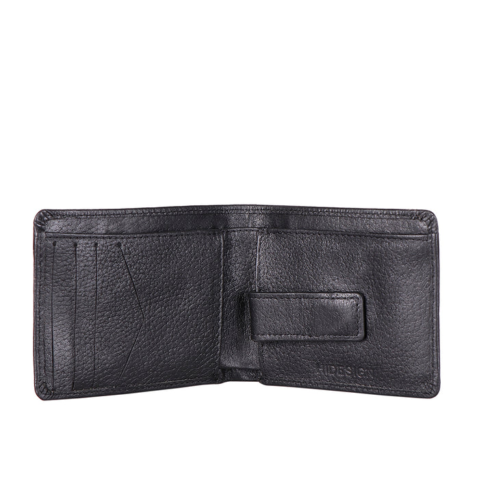 Ee Myw-05  Black Leather Bi-Fold Wallet