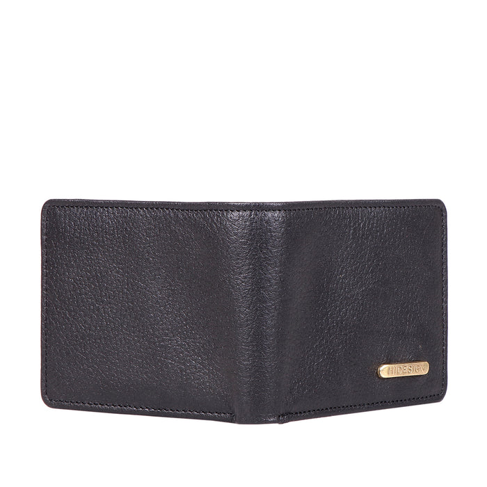 Ee Myw-05  Black Leather Bi-Fold Wallet
