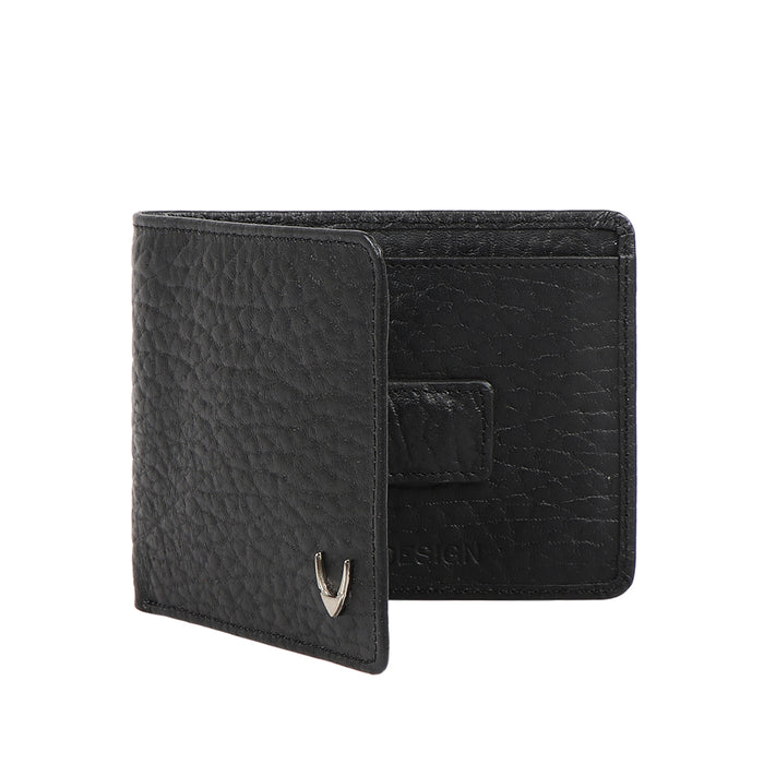 Ee Myw-05A  Black Leather Bi-Fold Wallet