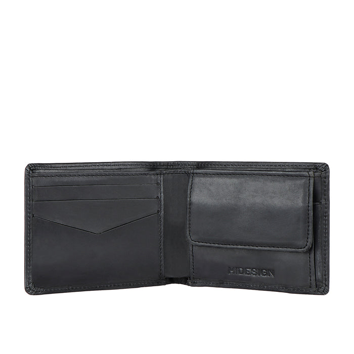 Ee Myw-06  Black Leather Bi-Fold Wallet