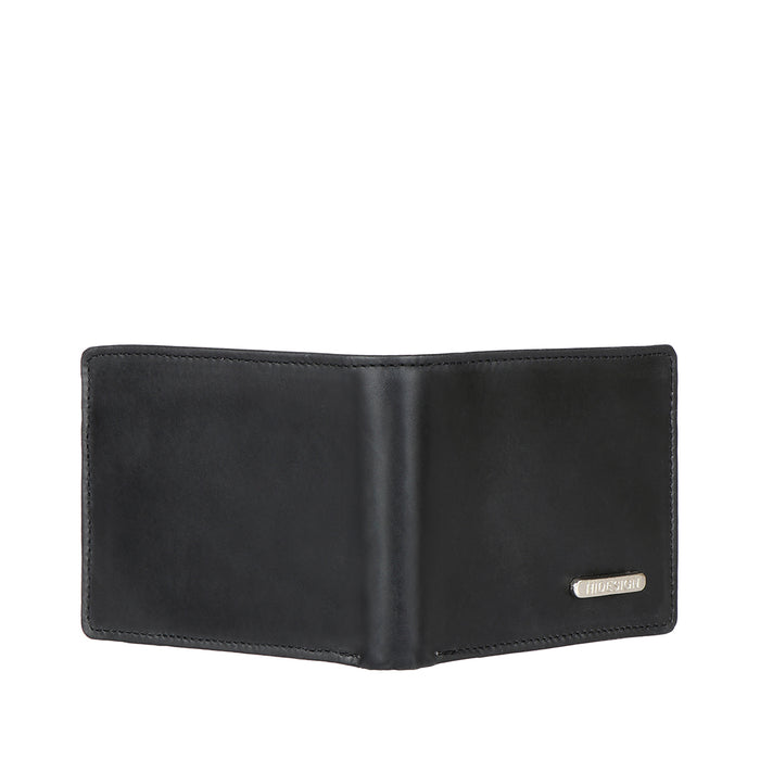 Ee Myw-06  Black Leather Bi-Fold Wallet