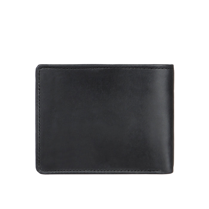 Ee Myw-06  Black Leather Bi-Fold Wallet