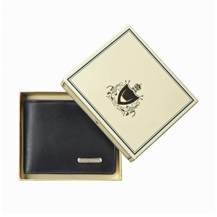 Ee Myw-06  Black Leather Bi-Fold Wallet