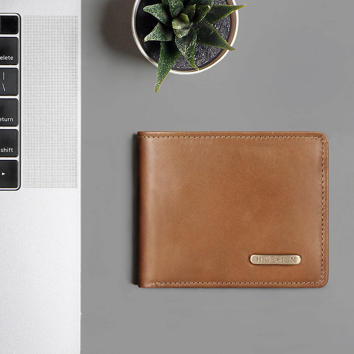 Ee Myw-06  Tan Leather Bi-Fold Wallet