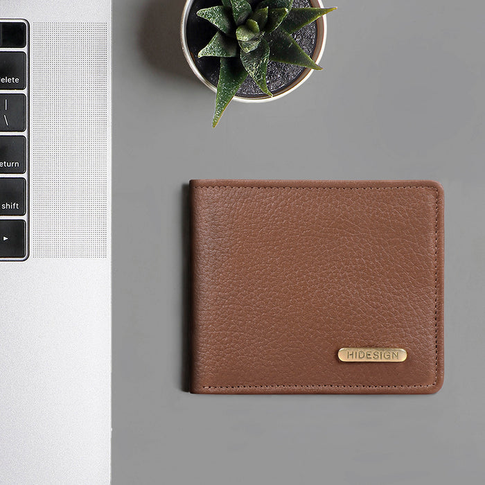 Ee Myw-06  Tan Leather Bi-Fold Wallet