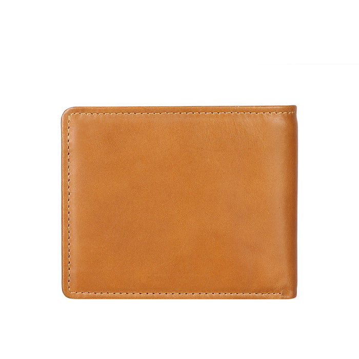 Ee Myw-06  Tan Leather Bi-Fold Wallet