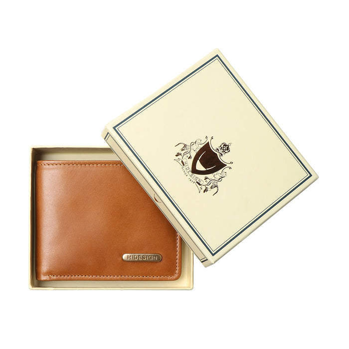 Ee Myw-06  Tan Leather Bi-Fold Wallet
