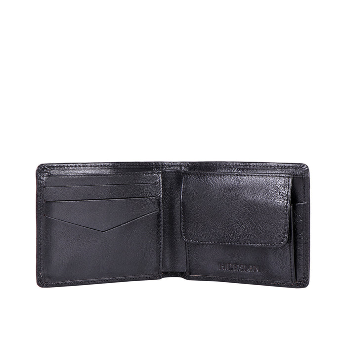 Ee Myw-06A  Black Leather Bi-Fold Wallet