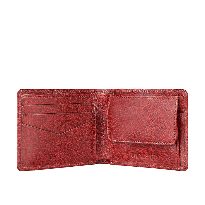 Ee Myw-06A  Red Leather Bi-Fold Wallet