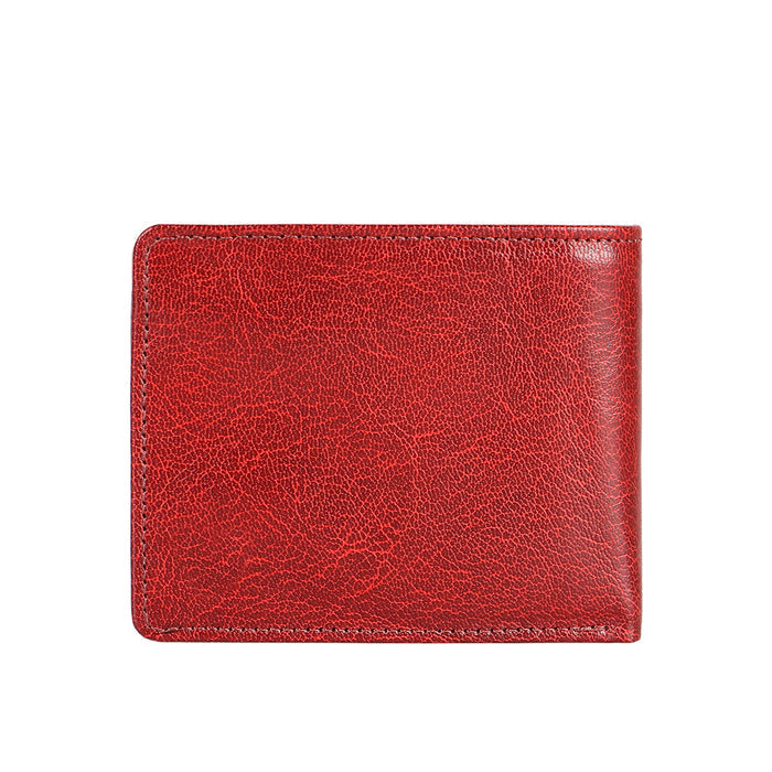 Ee Myw-06A  Red Leather Bi-Fold Wallet