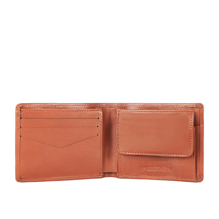 Ee Myw-06A  Tan Leather Bi-Fold Wallet