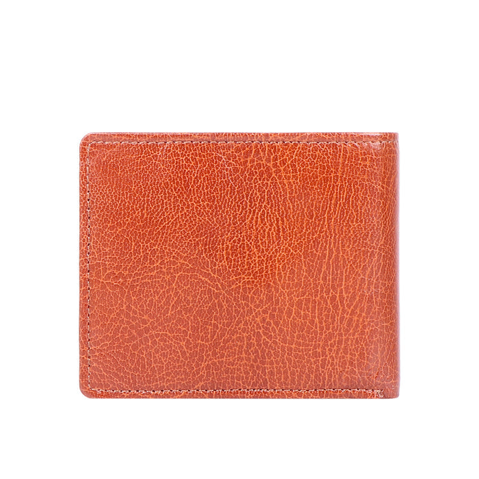 Ee Myw-06A  Tan Leather Bi-Fold Wallet