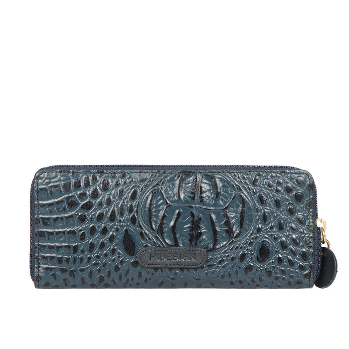 Ee Naomi W1-M Blue Leather Zip Around Wallet