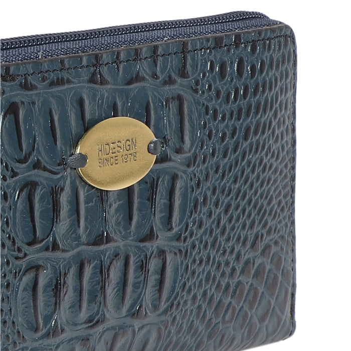 Ee Naomi W1-M Blue Leather Zip Around Wallet