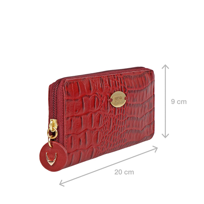 Ee Naomi W1-M Red Leather Zip Around Wallet