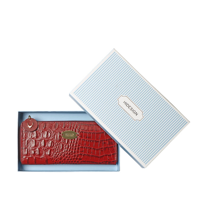 Ee Naomi W1-M Red Leather Zip Around Wallet
