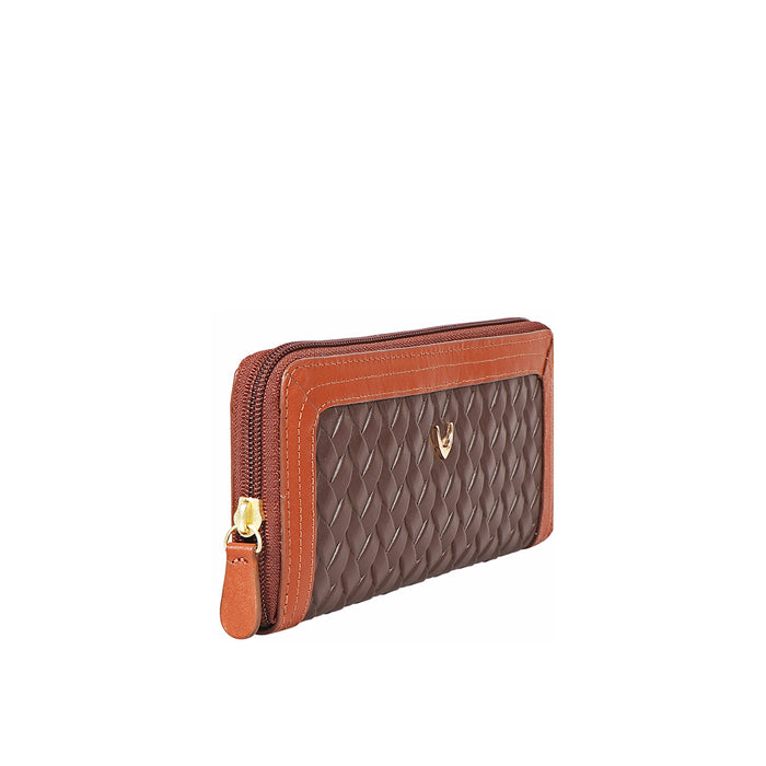 Ee Natalia W2-M Brown Leather Zip Around Wallet