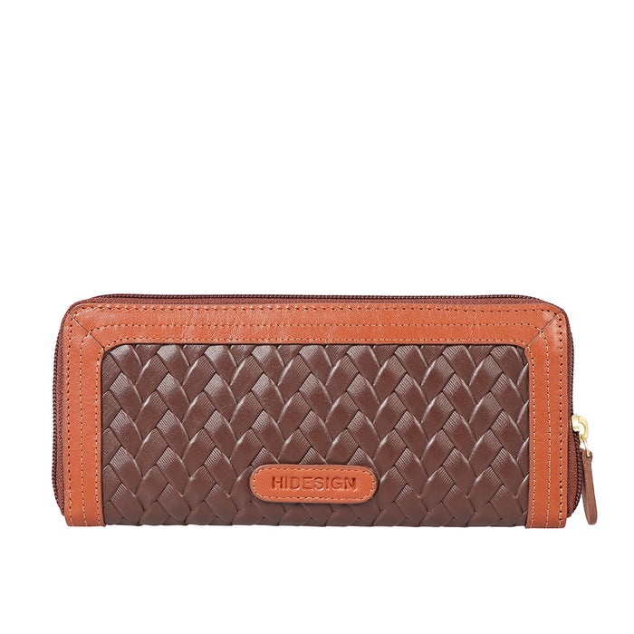 Ee Natalia W2-M Brown Leather Zip Around Wallet