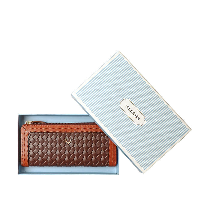 Ee Natalia W2-M Brown Leather Zip Around Wallet