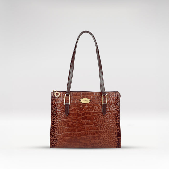 Ee Opihi 03 Tan Leather Tote Bag