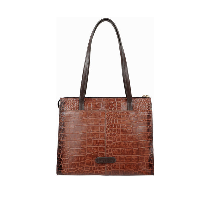 Ee Opihi 03 Tan Leather Tote Bag