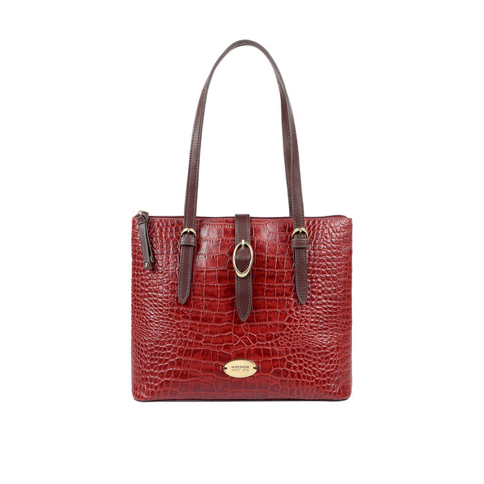 Ee Opihi 04 Red Leather Tote Bag
