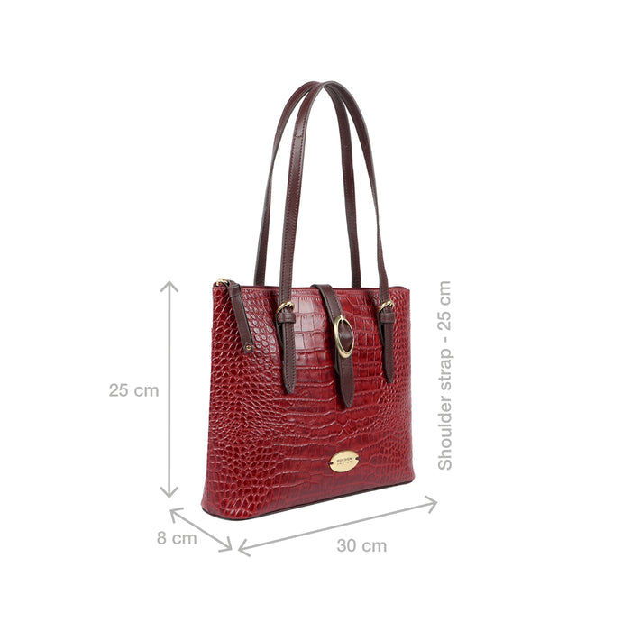 Ee Opihi 04 Red Leather Tote Bag