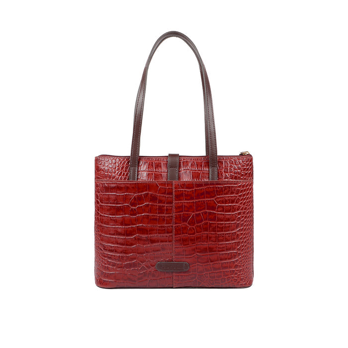 Ee Opihi 04 Red Leather Tote Bag