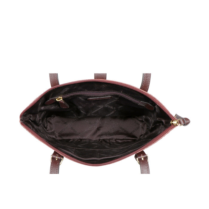 Ee Opihi 04 Red Leather Tote Bag
