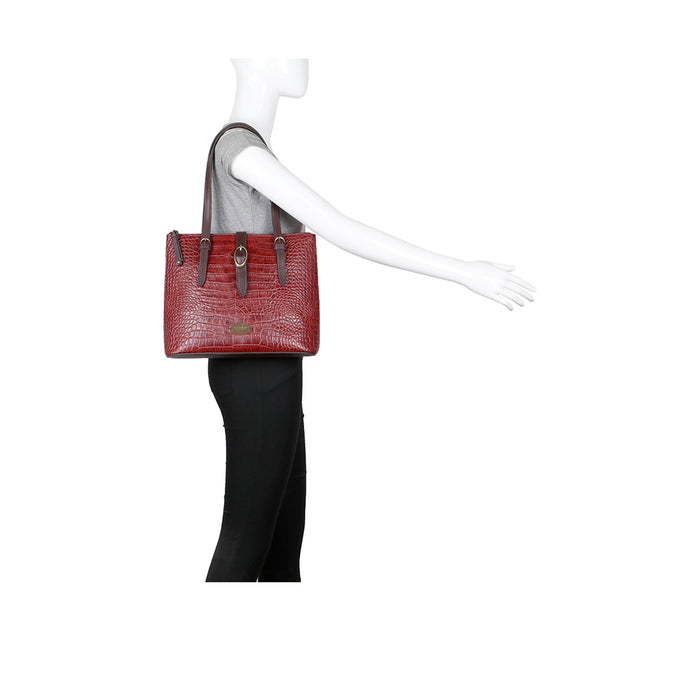 Ee Opihi 04 Red Leather Tote Bag