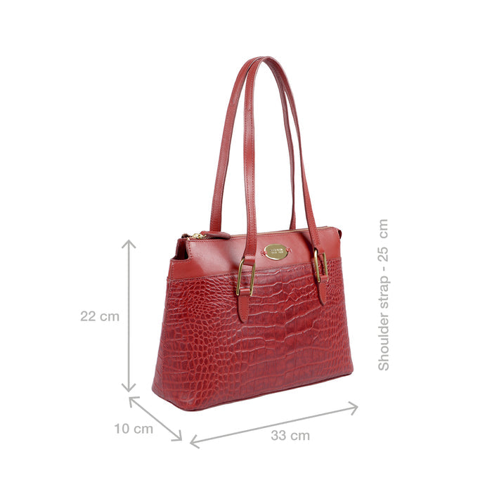 Ee Opihi 05 Red Leather Tote Bag