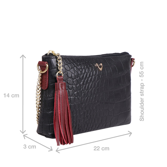 Ee Opihi W2 Black Leather Sling Wallet