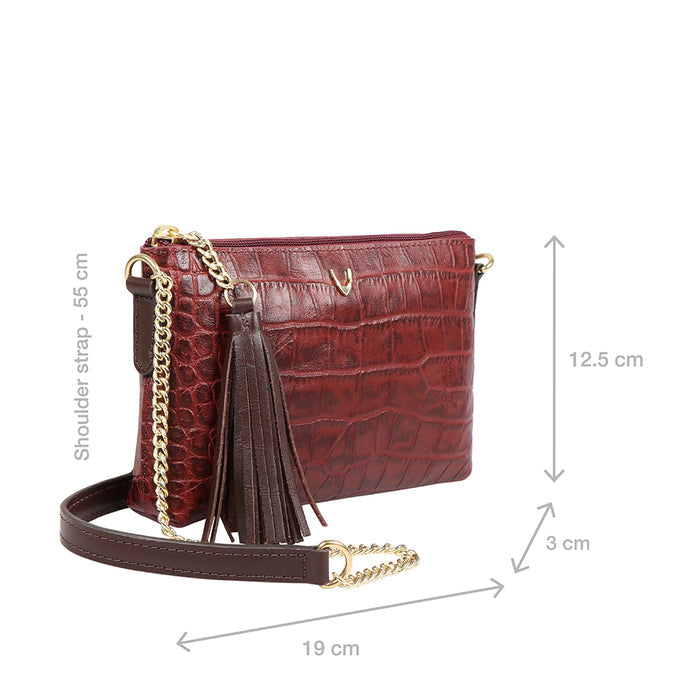 Ee Opihi W2 Marsala Leather Sling Wallet