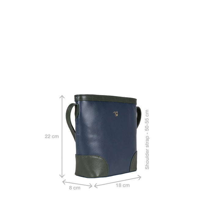 Ee Oprah 02 Blue Leather Sling Bag