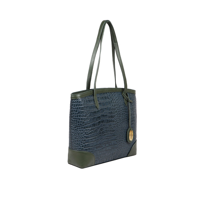 Ee Oprah 03 Blue Leather Tote Bag