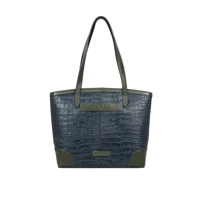 Ee Oprah 03 Blue Leather Tote Bag