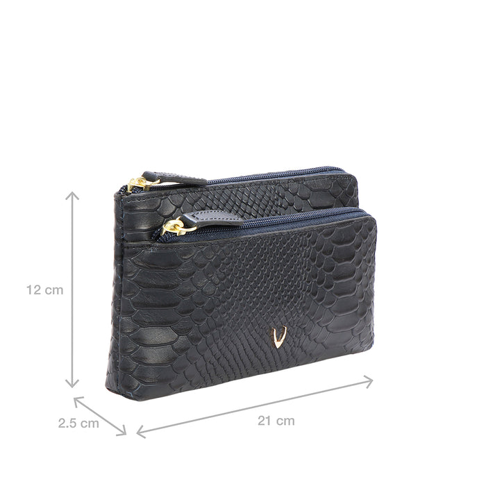 Ee Paola W1  Blue Leather Clutch Wallet