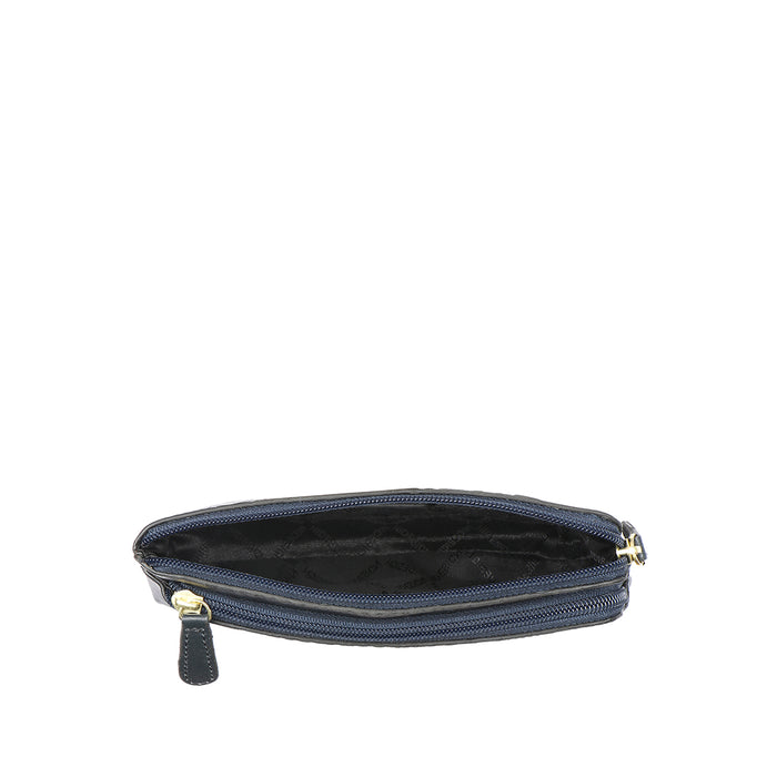 Ee Paola W1  Blue Leather Clutch Wallet
