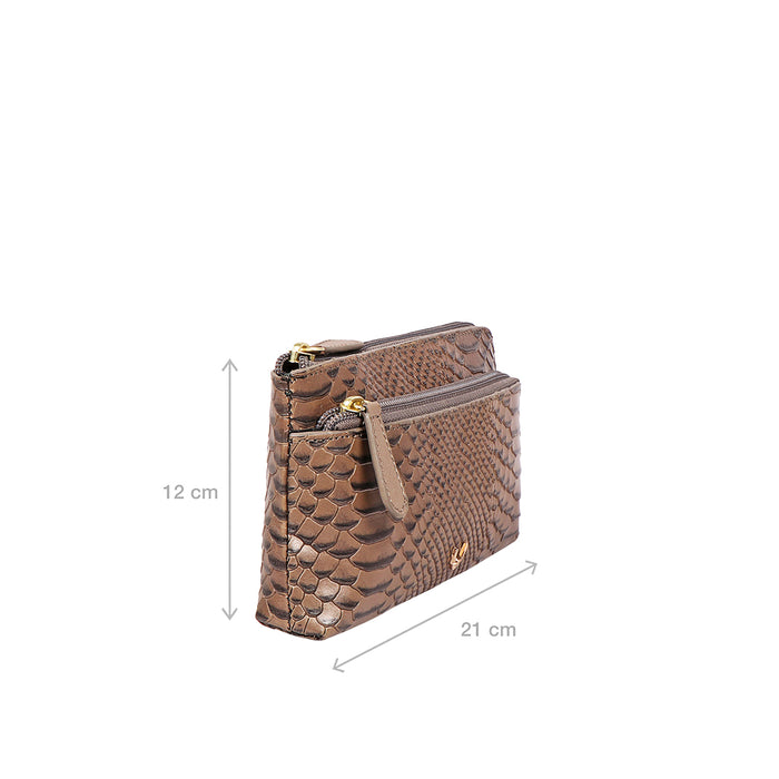 Ee Paola W1  Grey Leather Clutch Wallet