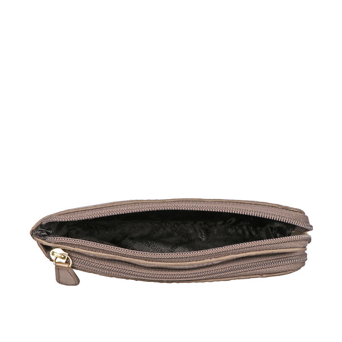 Ee Paola W1  Grey Leather Clutch Wallet