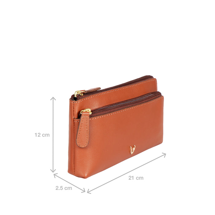 Ee Paola W1  Tan Leather Clutch Wallet