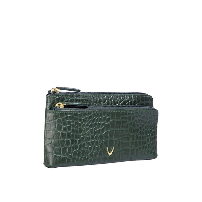 Ee Paola W1E Green Leather Clutch Wallet
