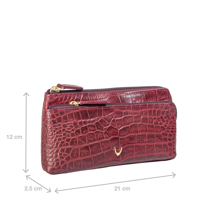 Ee Paola W1E Red Leather Clutch Wallet