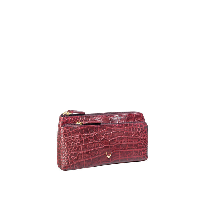 Ee Paola W1E Red Leather Clutch Wallet