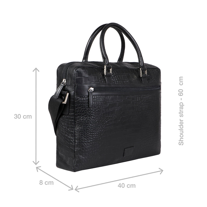 Ee Paulo 01 Black Leather  Briefcase