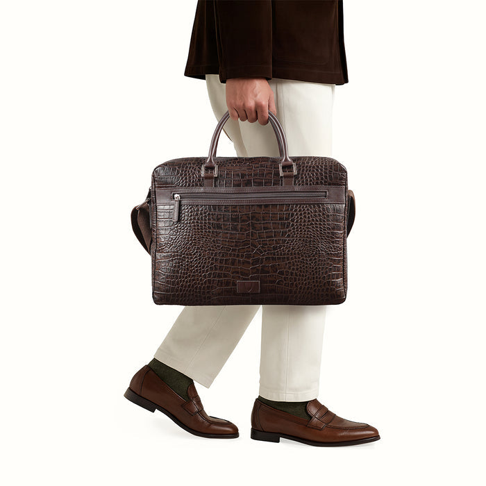 Ee Paulo 01 Brown Leather  Briefcase