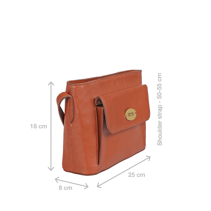 Ee Pink Tan Leather Sling Bag